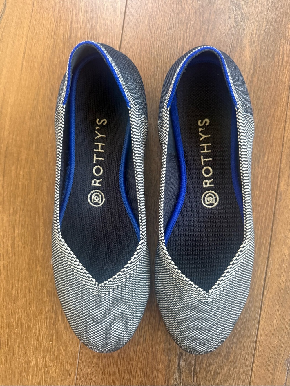 Rothy's The Flat Round Toe in Grey Birdseye Print Size 8.5 - Retired style